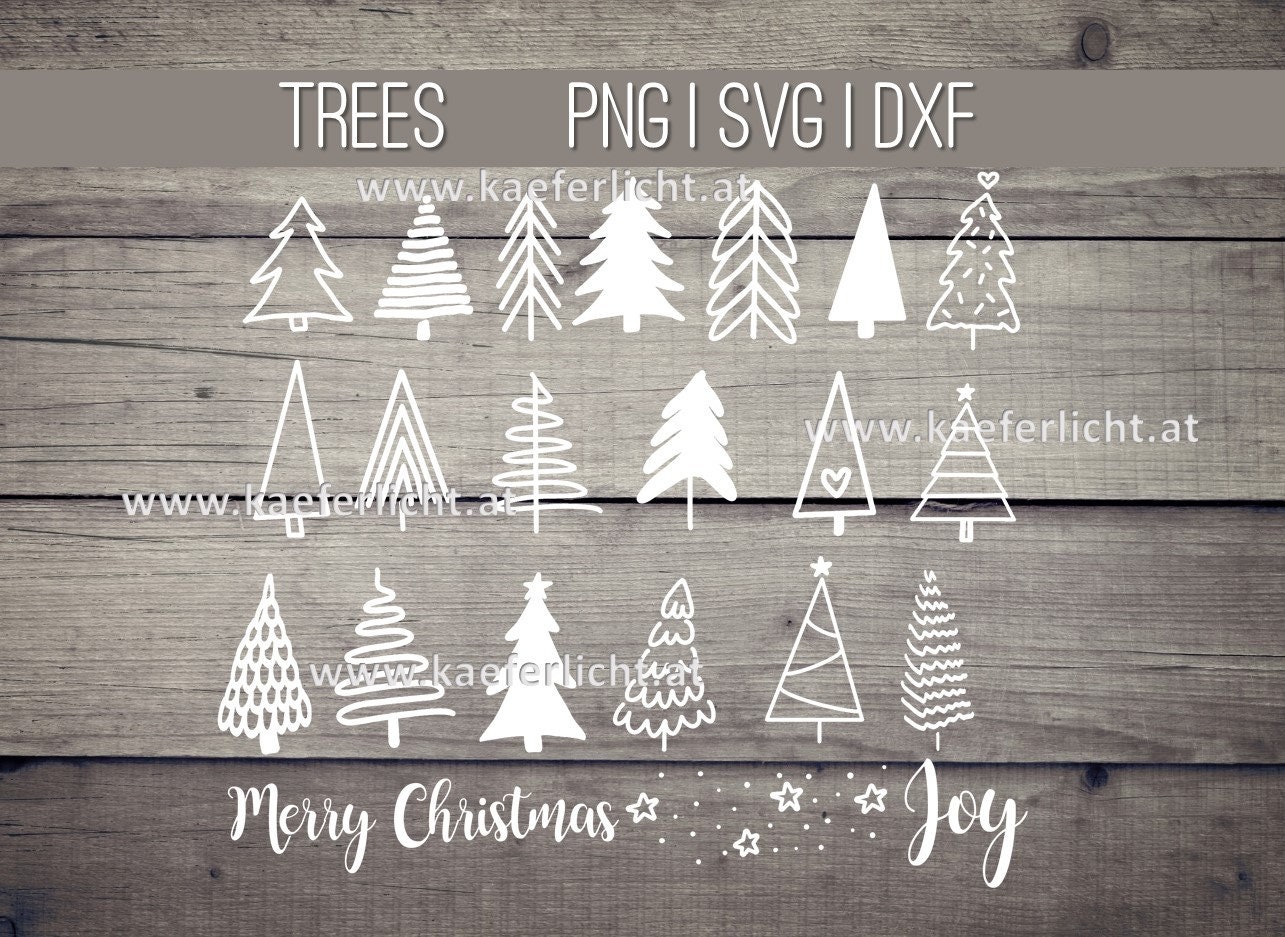 Arbres Arbres de Noël Plotter Fichiers SVG DXF PNG Cricut Brother Canvas Silhouette Télécharger Traçage Bundle Plotter Fichier Arbre de Noël Sapin