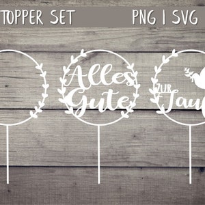 Topper na ciasto SVG DXF PNG Chrzest Urodziny Wieniec Plotter Pliki Plotting Plotter Caketopper Vector Cricut Brother Canvas Silhouette Pobierz