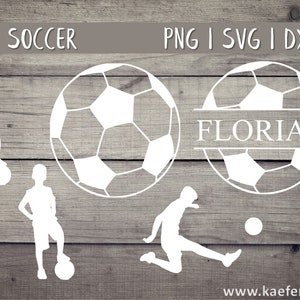 Soccer SVG DXF PNG Fußball Plotterdateien Vektor Cricut Brother Canvas Silhouette sofortiger digitaler Download Mädchen Junge Ball Name