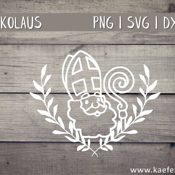 Nikolaus Plotterdatei SVG DXF PNG Kranz Cricut Brother Canvas Silhouette digitaler Download Plotten Bundle Nikolo Stab 6. Dezember