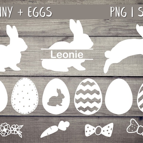 Easter Bunny Rabbit Ears Flowers SVG DXF PNG Floral Wreath Wreath Vector Cricut Brother Silhouette Download Bunny Bunny Boho Jumping Carrot Egg Laser