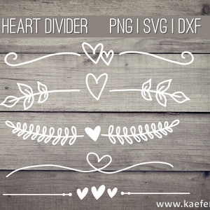 Heart Text Divider Heart SVG PNG Dxf Wreath Cricut Brother Canvas Text Divider Silhouette Handlettering Hearts Plotting Bundle