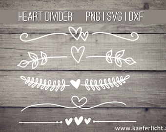 Heart Text Divider Heart SVG PNG Dxf Wreath Cricut Brother Canvas Text Divider Silhouette Handlettering Hearts Plotting Bundle