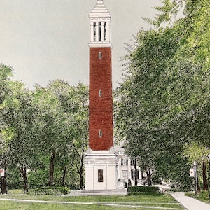 Alabama, Denny Chimes, College Gift, Graduation Gift, Signed Print, Signed Litho, Michael Kent, Campus Art, Crimson Tide