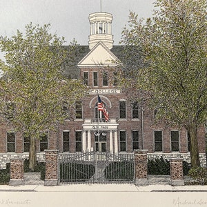 North Park University, Old Main, Chicago, College Art, Graduation Gift, Signed Print, Michael Kent, Campus Art