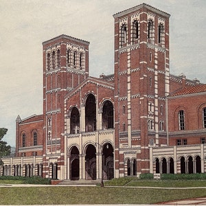 UCLA, UC Los Angeles, Royce Hall, Bruins, College Gift, Graduation Gift, Signed Print, Signed Litho, Michael Kent, Campus Art,