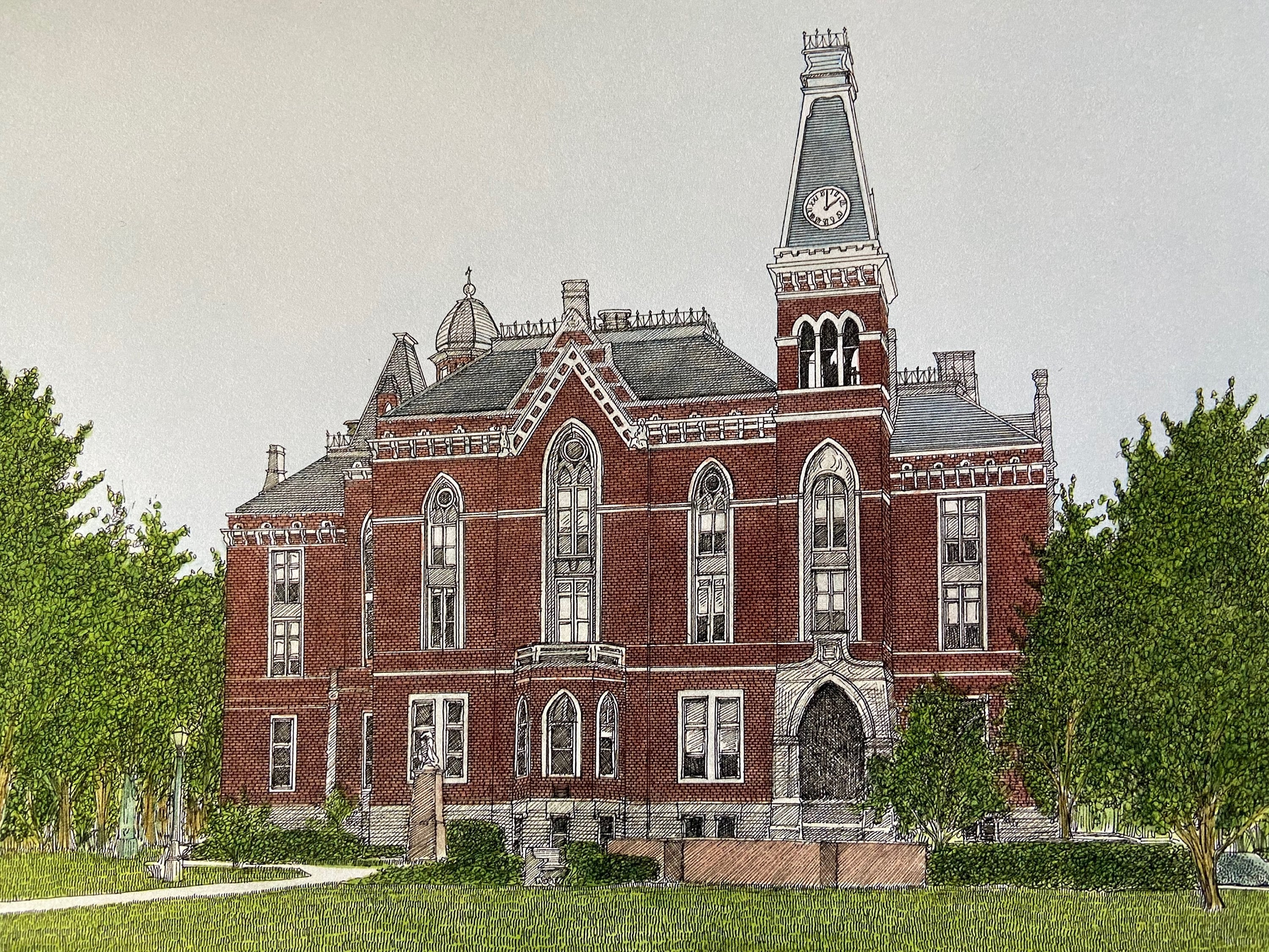 DePauw University East College Hall Greencastle Indiana Etsy