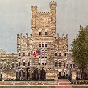 Eastern Illinois, Charleston, Old Main, Panthers, College Gift, Graduation Gift, Signed Print, Michael Kent, Campus Art