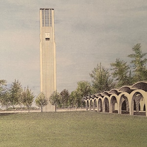 UC Riverside, UC Bell Tower, College Gift, Graduation Gift, Signed Print, Signed Litho, Michael Kent, Campus Art,