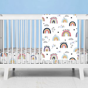 Pastel rainbow crib bedding cheap