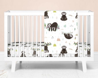 sloth crib bedding