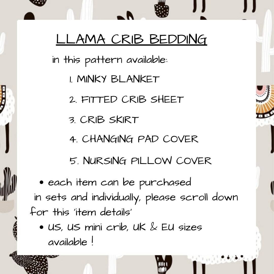 Llama Crib Bedding Set Gender Neutral Crib Bedding Set Llama Nursery Bedding Set Llama Baby Bedding Llama Baby Shower Llama Baby Gift Etsy Canada