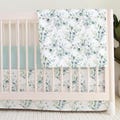 Watercolor eucalyptus crib skirt, Mint crib skirt, Green cot skirt, Crib Dust ruffle, Greenery baby shower gift, Gender Neutral nursery