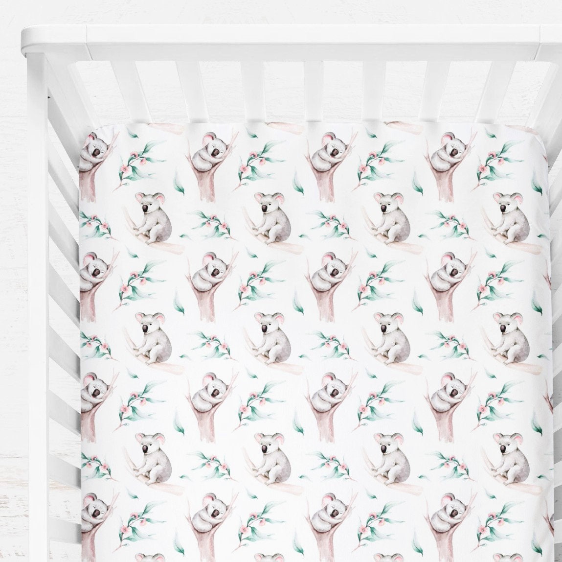 Koala Crib Bedding Set Neutral Neutral Nursery Bedding Set Etsy