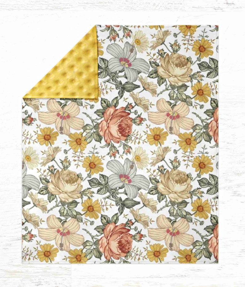 Vintage Floral Baby Girl Crib Bedding Set Nursery Bedding Etsy