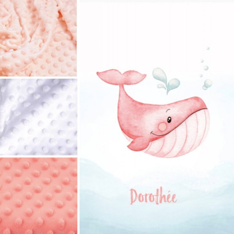 Pink Whale Nursery Bedding Set Personalized Baby Girl Crib Etsy