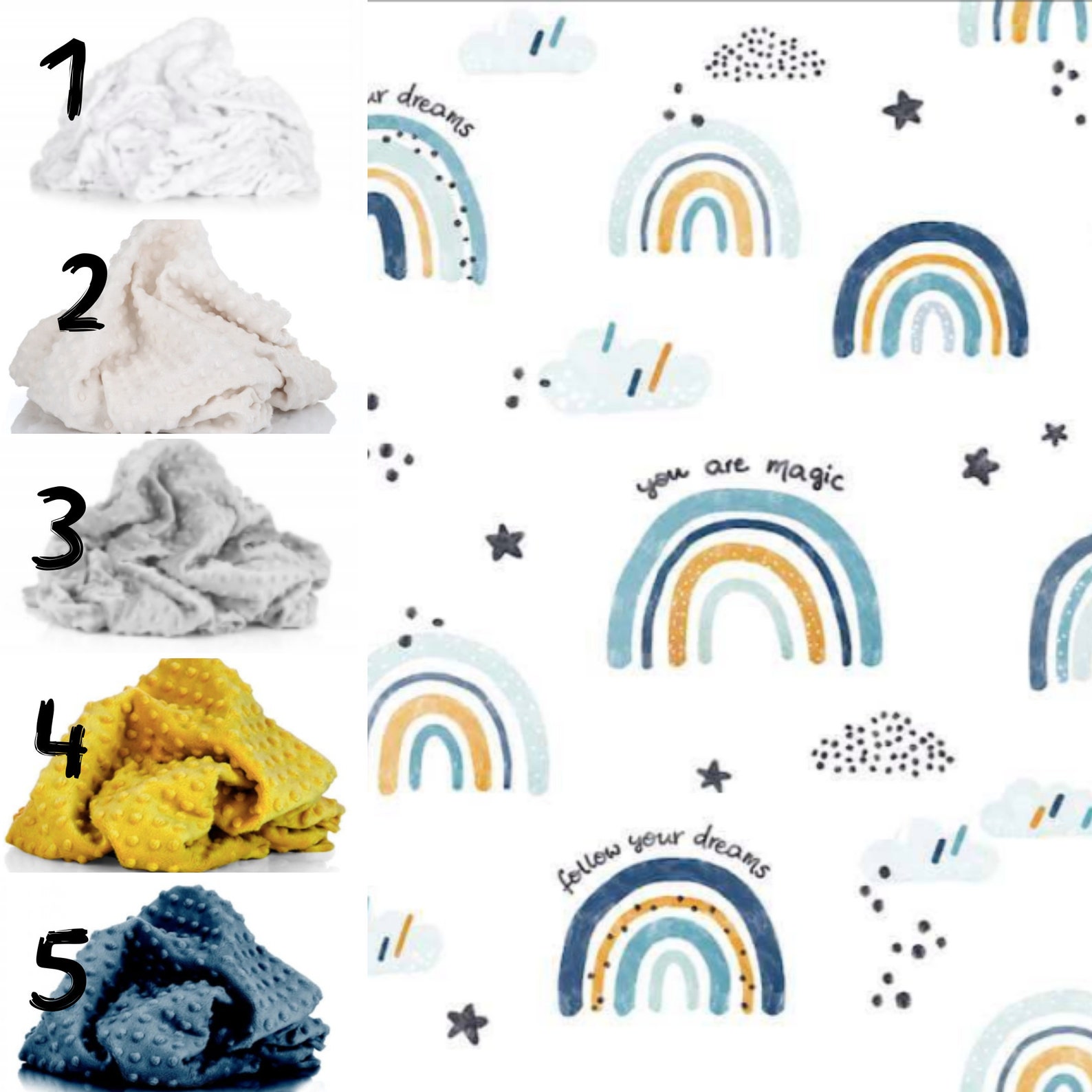 Rainbow Crib Bedding Set Boy Rainbow Bedding Set Baby Etsy