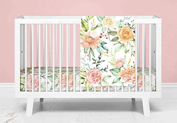 Baby Girl Crib Bedding Set Nursery Bedding Set Floral Crib Bedding Cot Bedding Set Baby Shower Gift Baby Girl Nursery Etsy