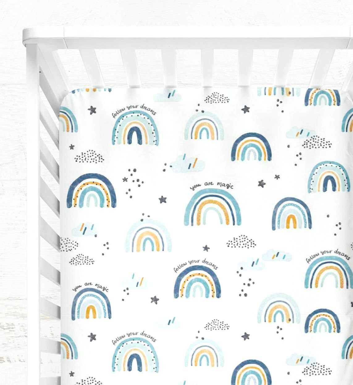 Rainbow crib bedding set boy Rainbow bedding set baby Etsy