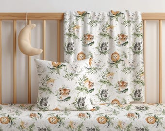 Safari boy crib bedding set, Safari nursery bedding, Safari animal baby bedding set, jungle crib bedding, Safari baby shower gift
