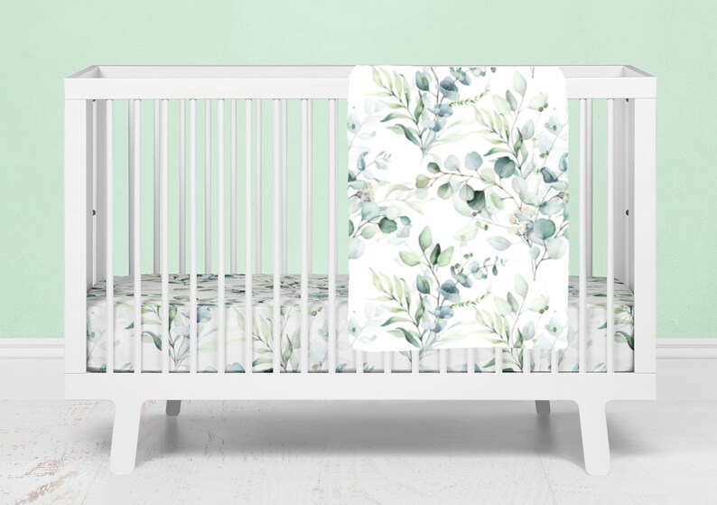 greenery crib bedding