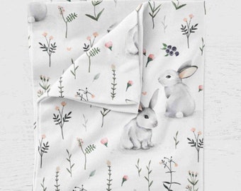 bunny swaddle blanket ~ Newborn swaddle blanket ~ Gender neutral swaddle blanket ~ Bamboo muslin swaddle blanket ~ Swaddle set