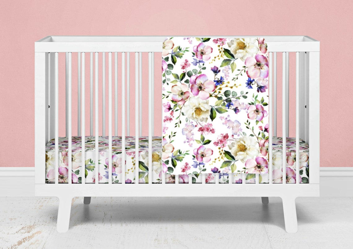 Floral Crib Set Crib Bedding Set Girl Baby Girl Bedding Crib Etsy