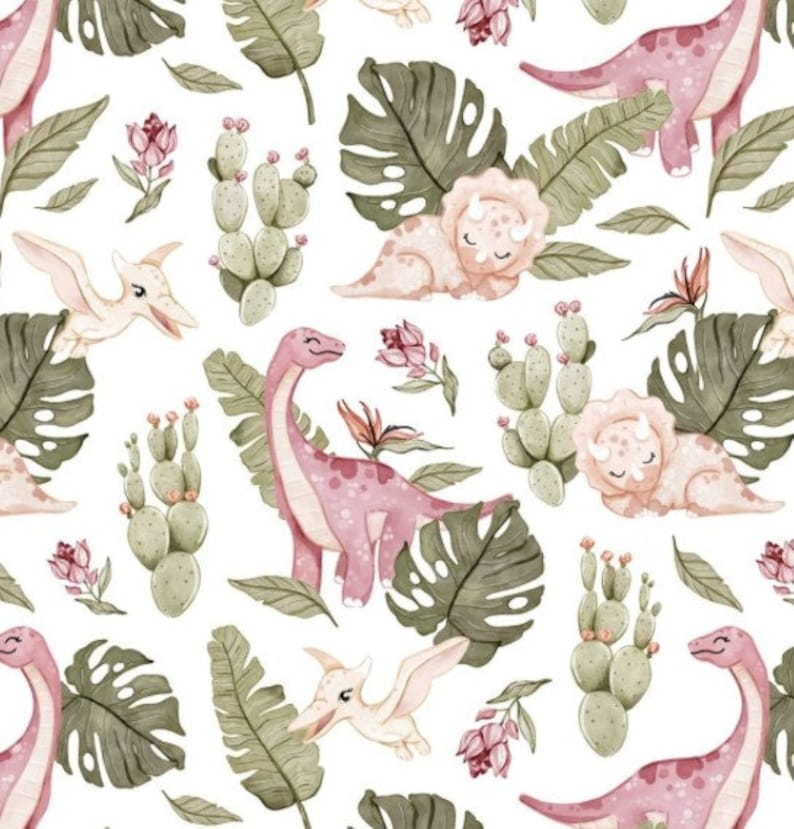 Girl Dinosaur Crib Bedding Set Dino Baby Girl Crib Bedding Etsy