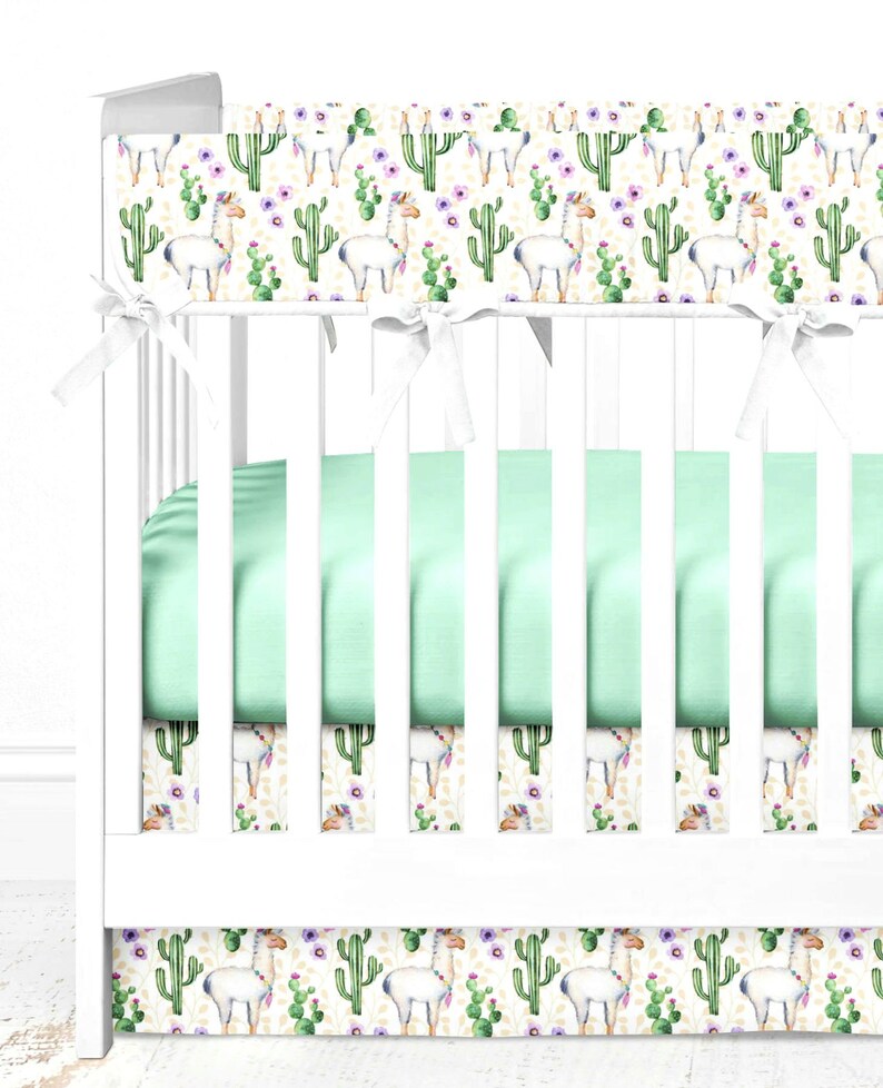 Llama Crib Bedding Set Baby Girl Crib Bedding Set Llama Etsy