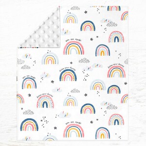 Rainbow baby blanket, Rainbow crib bedding, Newborn layering blanket, Receiving blanket boy, Modern baby quilt, Rainbow baby shower gift