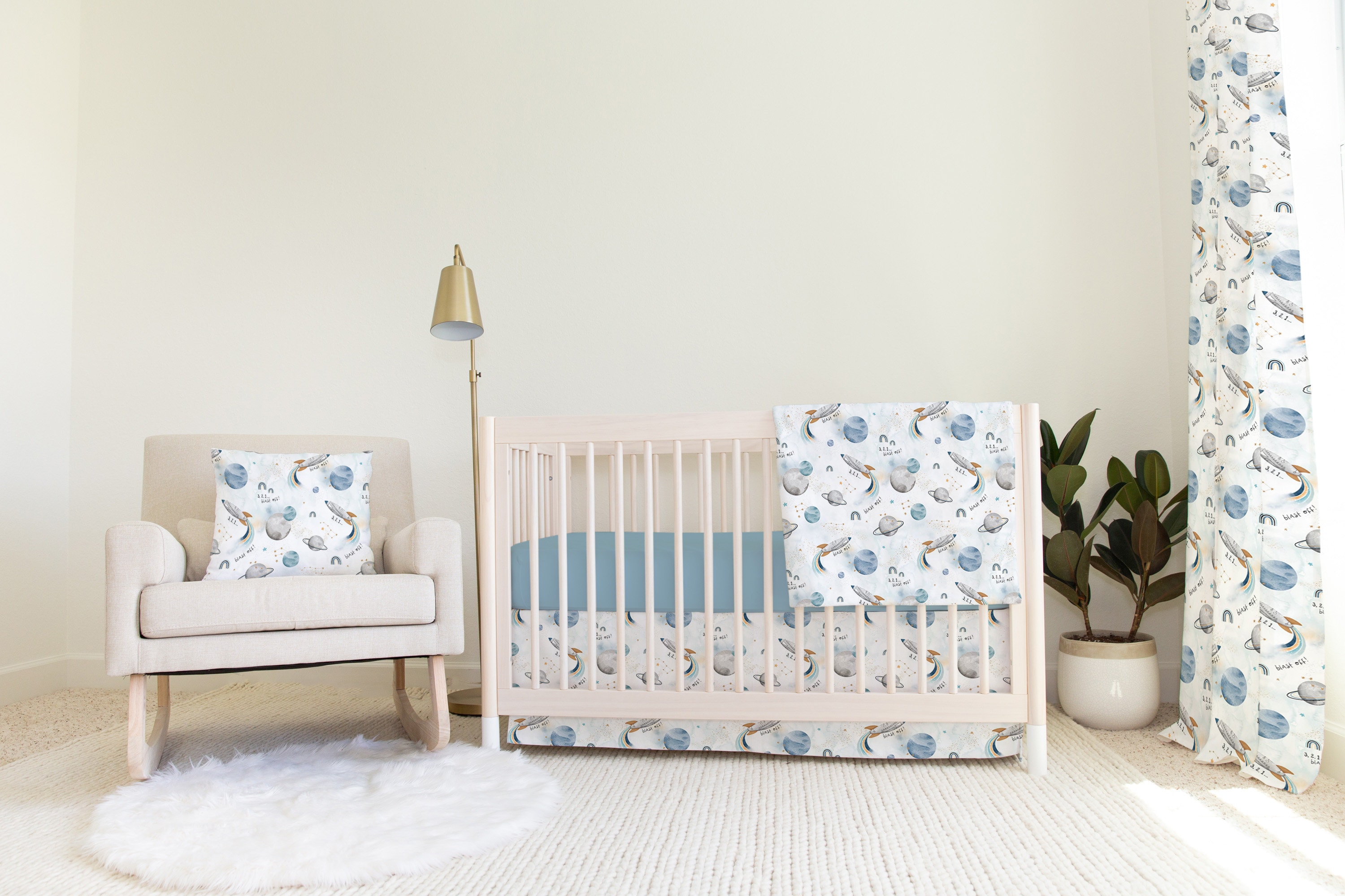 Space Crib Bedding Set Boy, Baby Boy Crib Bedding Set, Space Themed