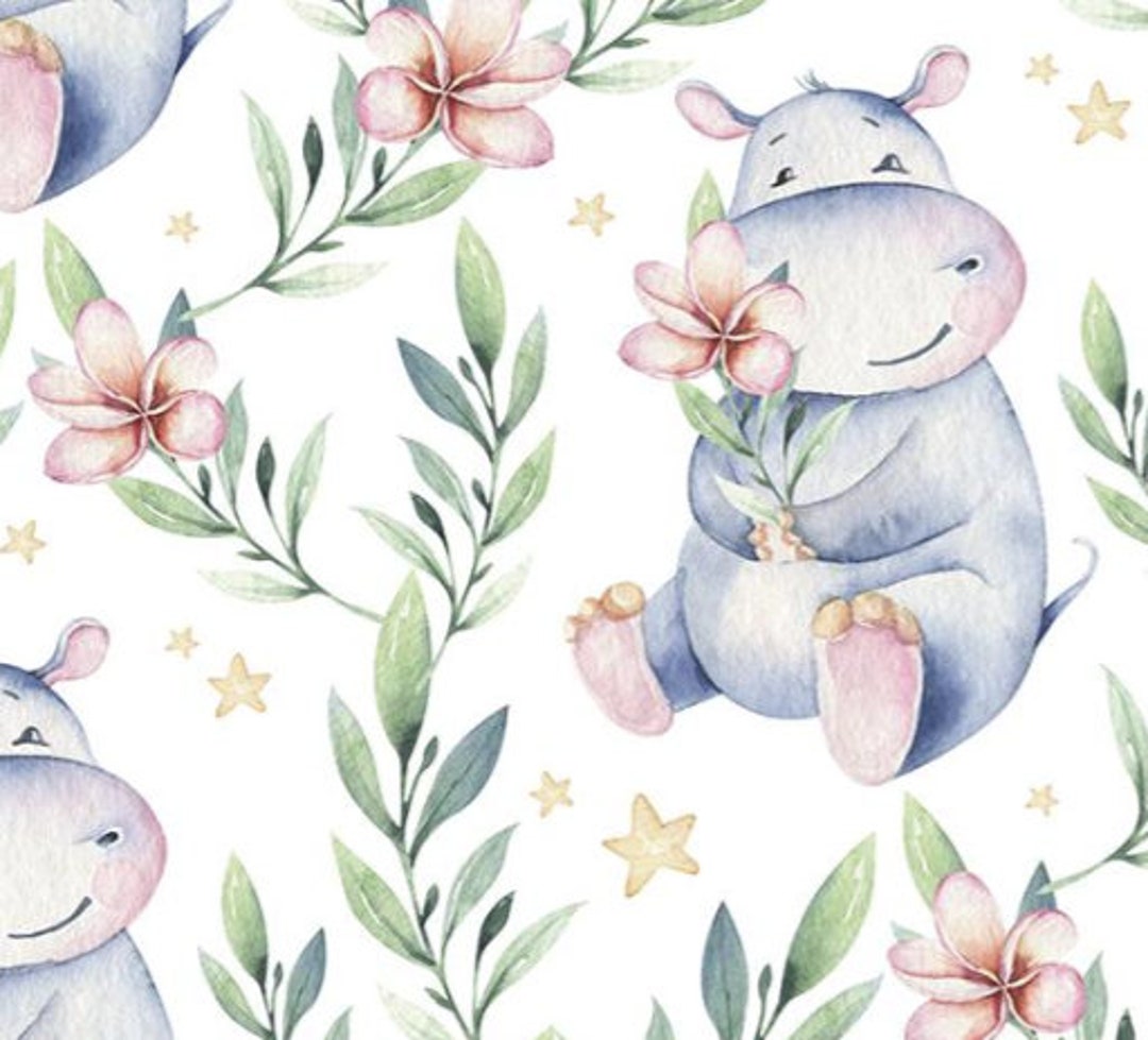 Hippo Crib Bedding, Baby Girl Crib Bedding Set, Hippo Baby Bedding Set