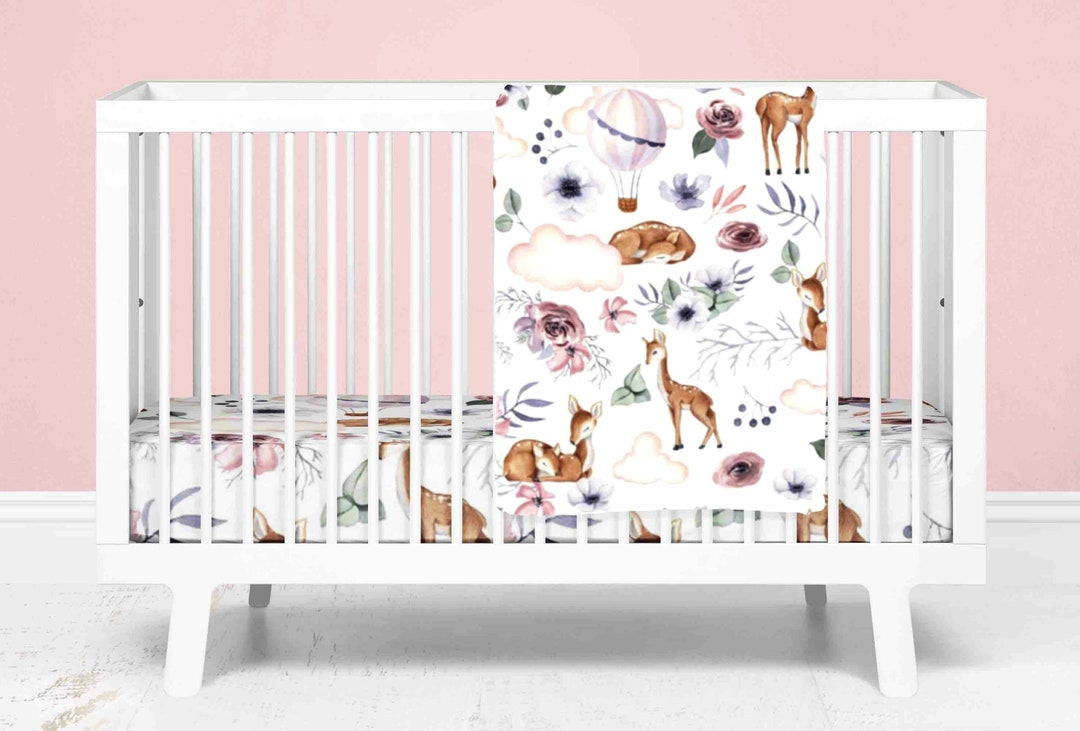 Woodland Crib Bedding Set, Woodland Baby Girl Bedding, Woodland Nursery ...