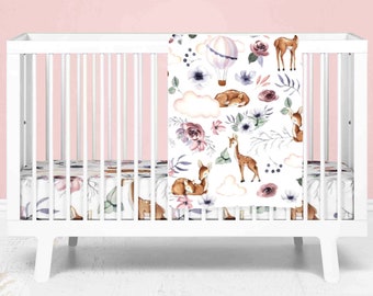 deer and bed skirt Woodland 1 to 4 Piece baby boy nursery crib bedding Quilt Buck Grey deer head panel with birch trees bumper head silhouette fawn 