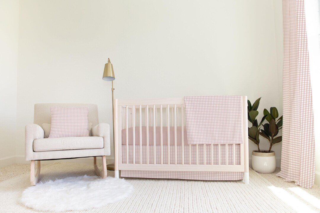 Mini Pink Gingham Bedding Set