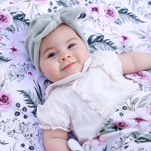 Watercolor Floral crib bedding ~ Vintage rose crib bedding set girl ~ Pink Floral crib set  ~ Pink floral crib sheet ~ Girl crib bedding set