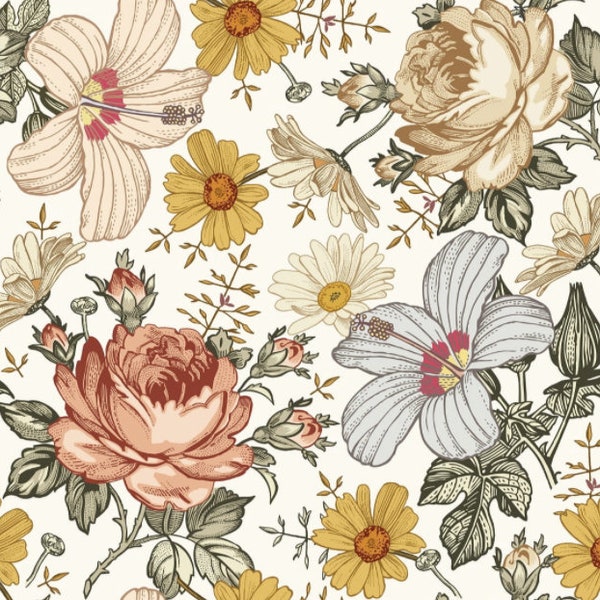 Conjunto de cama para berço de menina com estampa floral vintage ~ Conjunto de cama para berçário ~ Conjunto de cama para berço de menina ~ Conjuntos de berço de menina ~ Conjuntos de berço de menina ~ Conjunto de berço floral