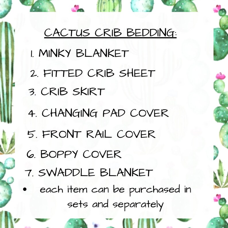 Cactus crib bedding set Cactus nursery bedding set Cactus Etsy
