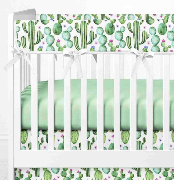 Cactus Crib Bedding Set Cactus Nursery Bedding Set Cactus Etsy