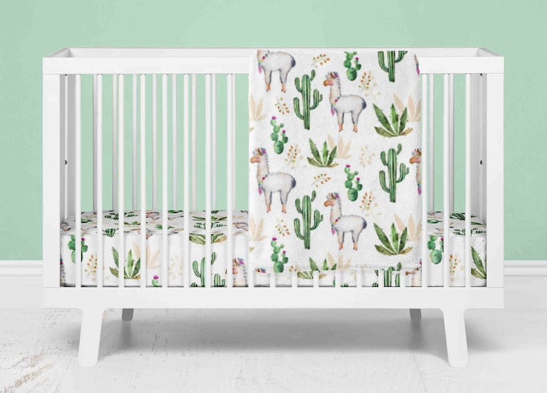 Llama Crib Bedding Set Baby Girl Crib Bedding Set Llama Etsy