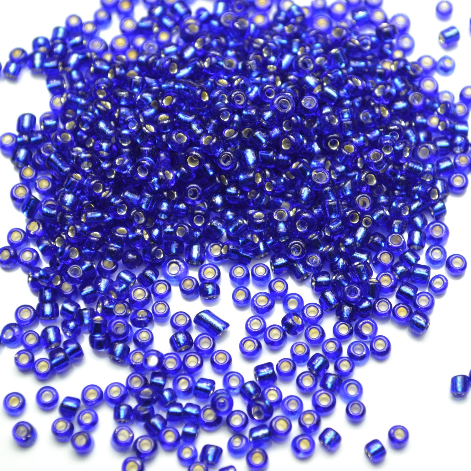 10,000 x Silver Lined Seed Glass Beads - 1.8x2mm (11/0) 72g - Royal Blue