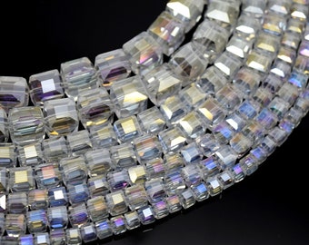 E10R 6mm solid black bicone 50CT ab beads or 5mm transparent grey silver rondelle ab beads 50CT