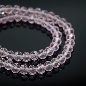 Faceted Rondelle Glass Beads For Jewellery Making 4mm,6mm,10mm - Rose