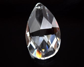 Teardrop Faceted Glass Pendants 22mm,38mm Clear