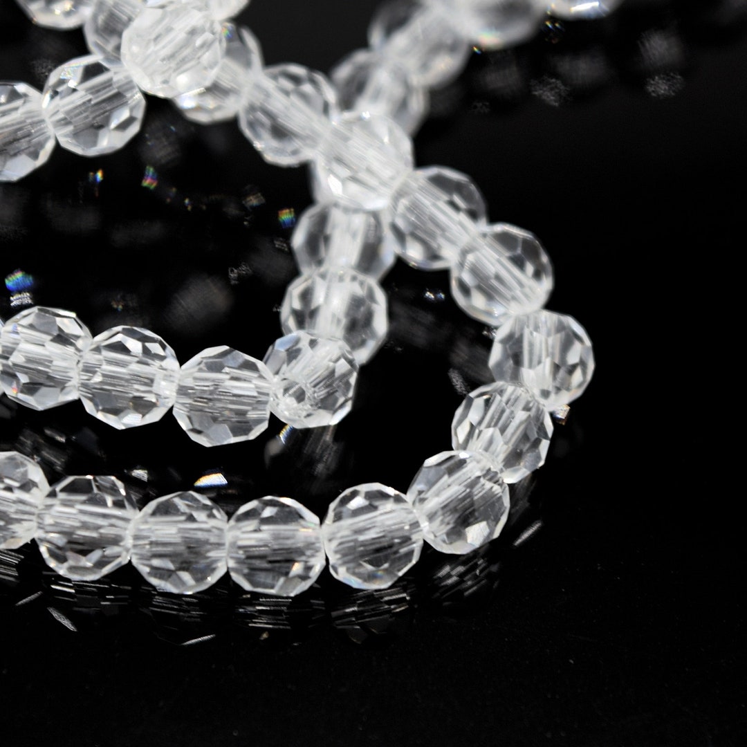 Cuentas De Vidrio Redondas Facetadas 4mm 6mm 8mm Para Joyer a Clear Cuentas De Vidrio Redondas Facetadas 4mm 6mm 8mm Para Joyer a Clear