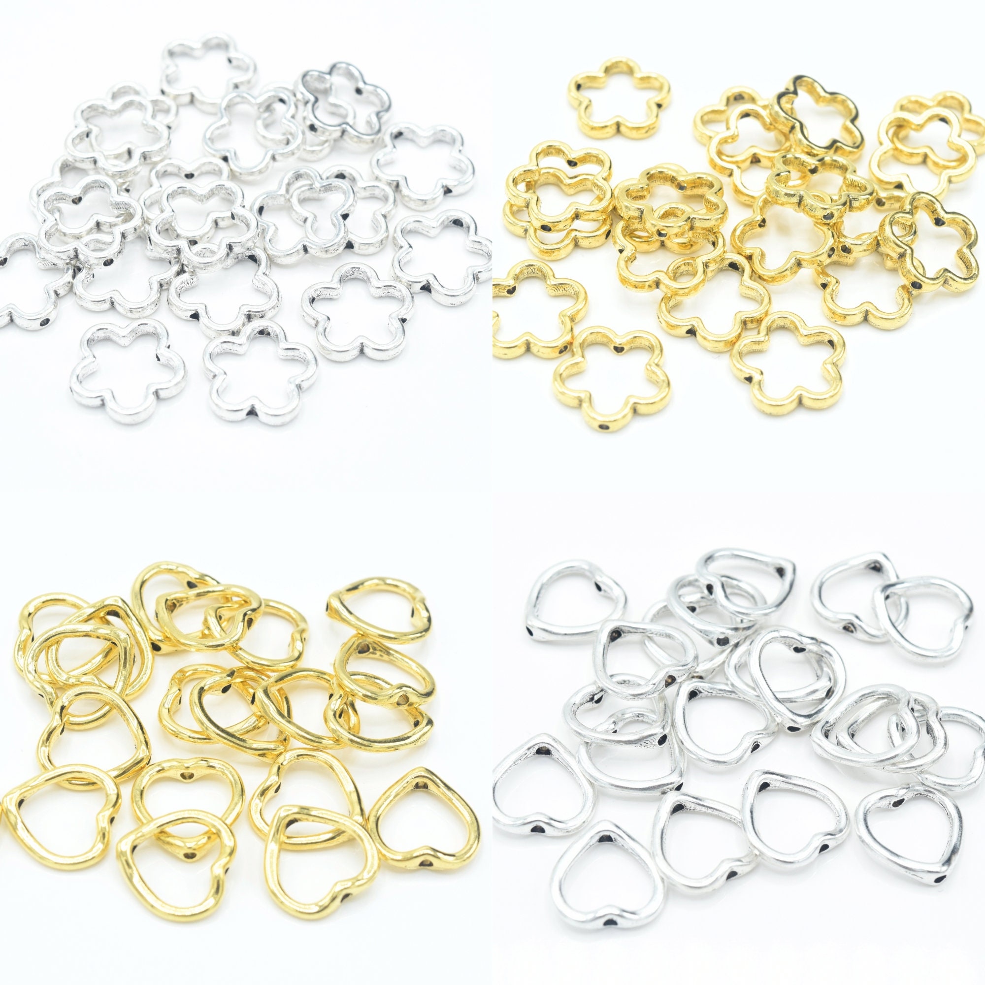 Dainty Heart Spacer Beads, Gold Filled Love Heart Beads, Heart Spacer  Bracelet Connector for Bracelet Jewelry Making Supply, BD151