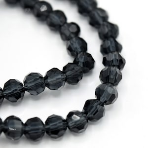 Faceted Round Glass Beads 4mm (190pcs) for Jewellery Making - Montana