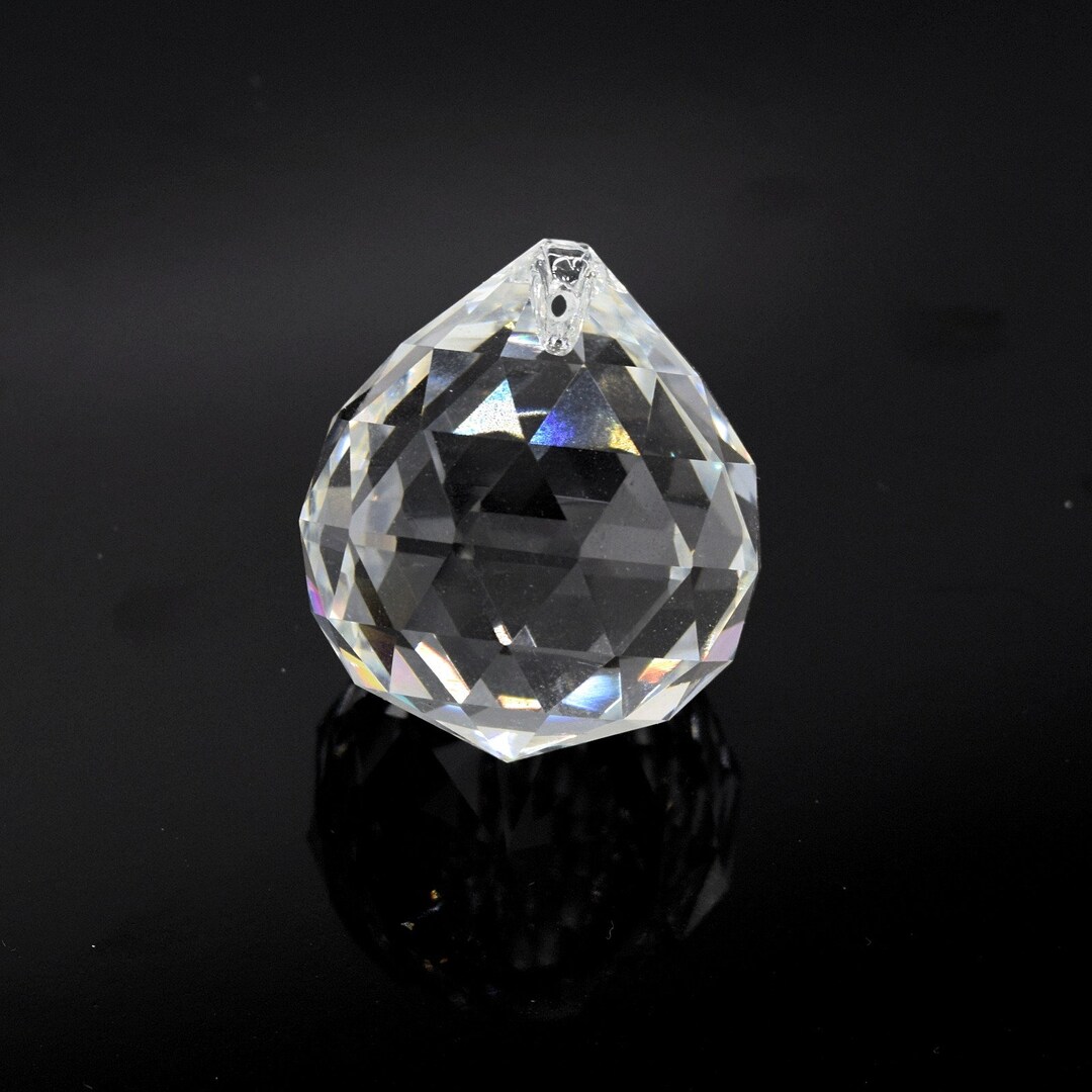 Yellow Crystal Glass Faceted Balls – 24mm & 30mm Sun Catcher Beads For Chandeliers, Crafting