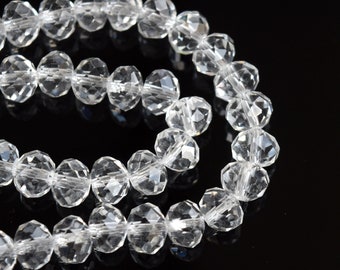 10 Strds Opaque Glass Beads Rondelle Faceted Tiny Loose Beads 3mm 4mm 6mm 8mm