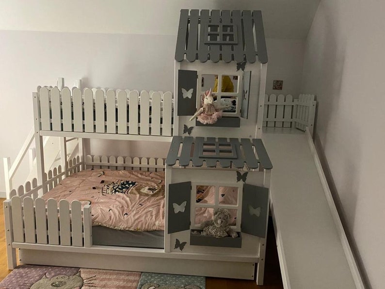 Bunk Bed for Kids Loft Bed Playhouse Bunk Bed Kids Bed Etsy